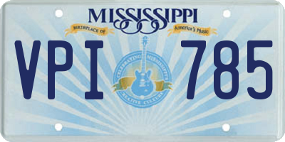 MS license plate VPI785