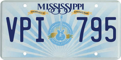 MS license plate VPI795
