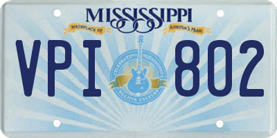 MS license plate VPI802