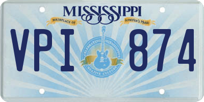 MS license plate VPI874