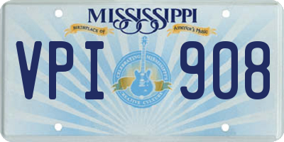 MS license plate VPI908