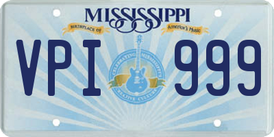 MS license plate VPI999
