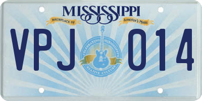 MS license plate VPJ014