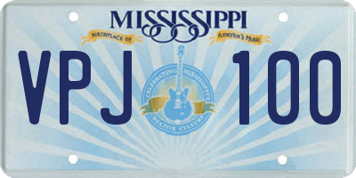 MS license plate VPJ100