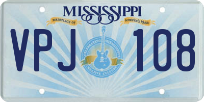 MS license plate VPJ108