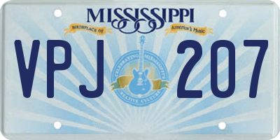 MS license plate VPJ207