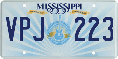 MS license plate VPJ223