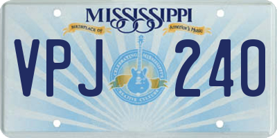MS license plate VPJ240
