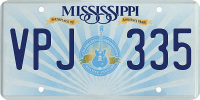 MS license plate VPJ335