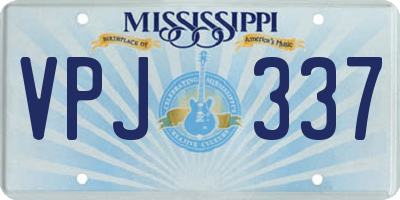 MS license plate VPJ337