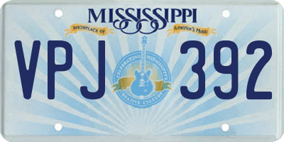 MS license plate VPJ392