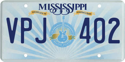 MS license plate VPJ402