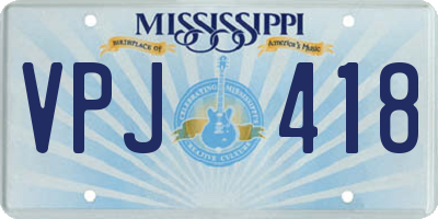 MS license plate VPJ418