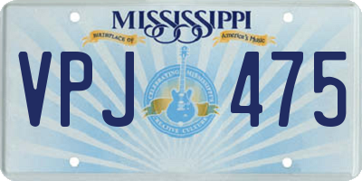 MS license plate VPJ475