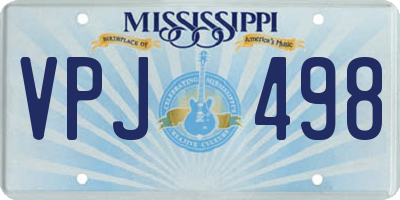 MS license plate VPJ498