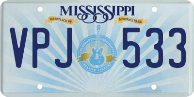 MS license plate VPJ533