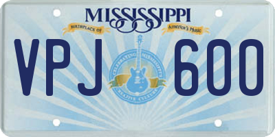 MS license plate VPJ600
