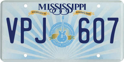 MS license plate VPJ607