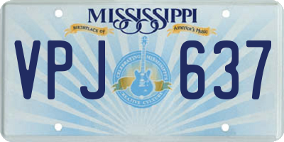 MS license plate VPJ637