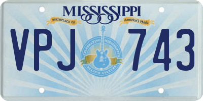 MS license plate VPJ743