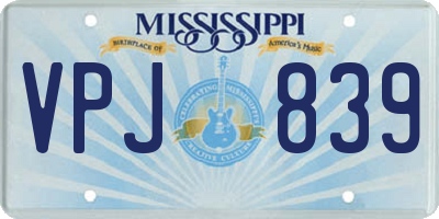 MS license plate VPJ839