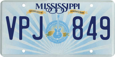 MS license plate VPJ849