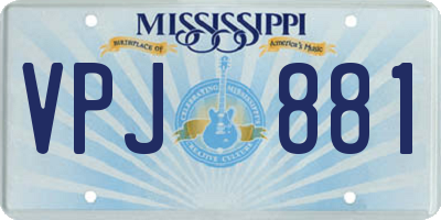 MS license plate VPJ881