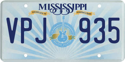 MS license plate VPJ935