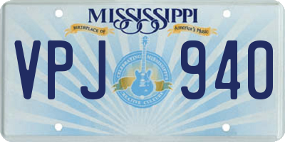 MS license plate VPJ940