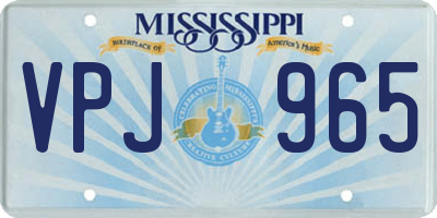 MS license plate VPJ965