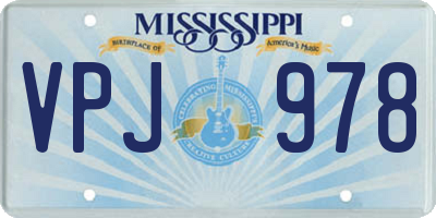 MS license plate VPJ978