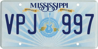 MS license plate VPJ997