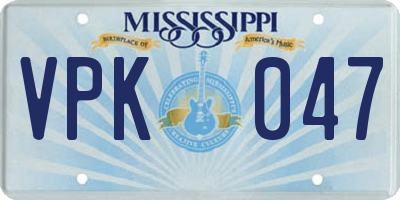 MS license plate VPK047