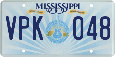 MS license plate VPK048
