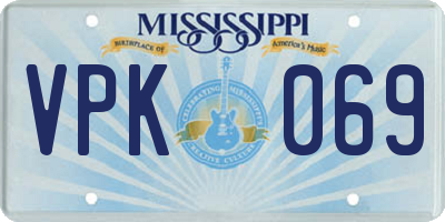 MS license plate VPK069