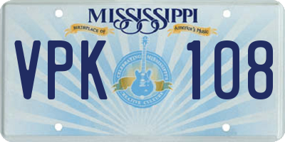 MS license plate VPK108