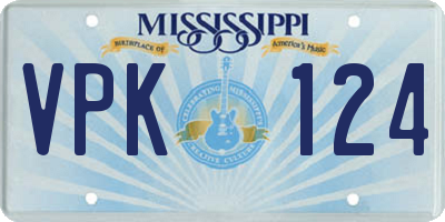 MS license plate VPK124