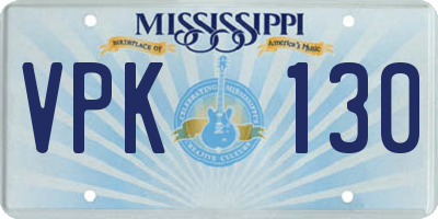 MS license plate VPK130
