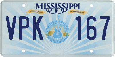 MS license plate VPK167