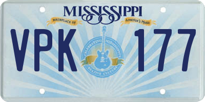 MS license plate VPK177