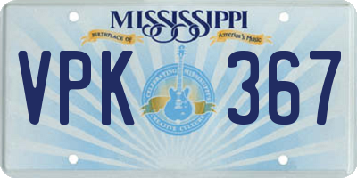 MS license plate VPK367