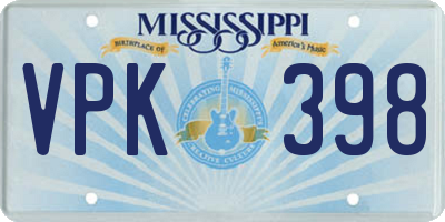 MS license plate VPK398