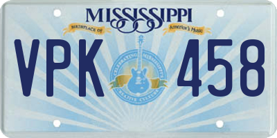 MS license plate VPK458