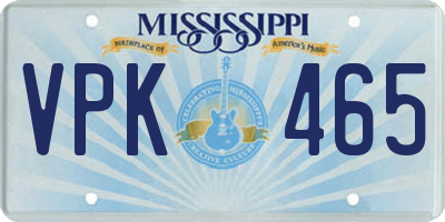 MS license plate VPK465