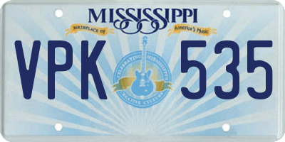 MS license plate VPK535