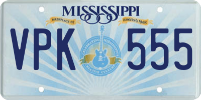 MS license plate VPK555