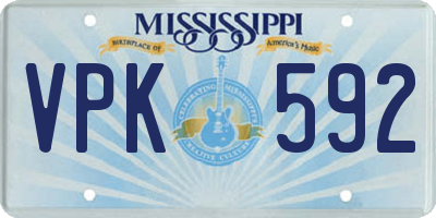 MS license plate VPK592