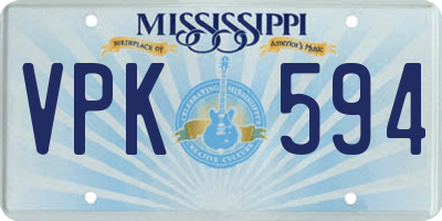 MS license plate VPK594