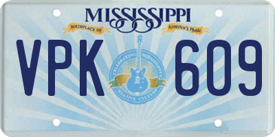 MS license plate VPK609