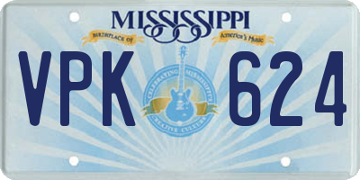 MS license plate VPK624